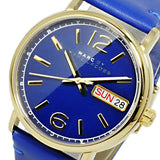 Marc Jacobs Fergus Blue Dial Blue Leather Strap Watch for Women - MBM8650