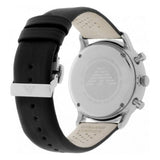 Emporio Armani Gianni White Dial Black Leather Strap Watch For Men - AR0385