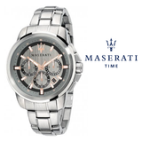 Maserati Successo Chronograph Silver Dial Silver Steel Strap Watch For Men - R8873621004