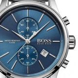 Hugo Boss Jet Blue Dial Silver Steel Strap Watch for Men - 1513384