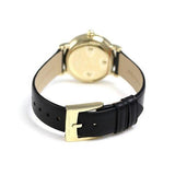 Marc Jacobs Roxy Champagne Dial Black Leather Strap Watch for Women - MJ1537