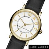 Marc Jacobs Roxy Champagne Dial Black Leather Strap Watch for Women - MJ1537