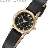 Marc Jacobs Roxy Black Dial Black Leather Strap Watch for Women - MJ1585