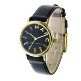 Marc Jacobs Roxy Black Dial Black Leather Strap Watch for Women - MJ1592