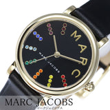 Marc Jacobs Roxy Black Dial Black Leather Strap Watch for Women - MJ1592