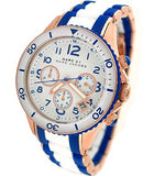 Marc Jacobs Rock Chrono White Dial Two Tone Plastic Strap Watch for Women - MBM2594