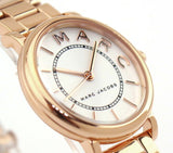 Marc Jacobs Roxy White Dial Rose Gold Steel Strap Watch for Women - MJ3527