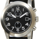 Marc Jacobs Larry Black Dial Black Leather Strap Watch for Men - MBM5033