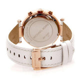 Michael Kors Parker White Diamonds Dial White Leather Strap Watch for Women - MK2281