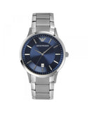 Emporio Armani Renato Blue Dial Silver Steel Strap Watch For Men - AR2472