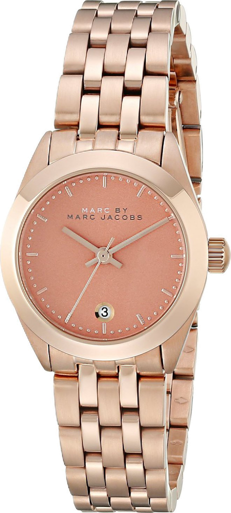 Marc Jacobs Peeker Pink Dial Rose Gold Stainless Steel Strap Watch