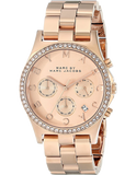 Marc Jacobs Henry Chronograph Rose Gold Dial Stainless Steel Strap Watch for Women - MBM3118