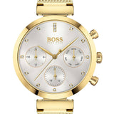 Hugo Boss Flawless White Dial Gold Mesh Bracelet Watch for Women - 1502552