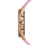 Guess Solar Rose Gold Dial Pink Rubber Strap Watch For Women - W1135L2