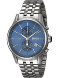 Hugo Boss Jet Blue Dial Silver Steel Strap Watch for Men - 1513384