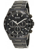 Hugo Boss Ikon Chronograph Black Dial Black Steel Strap Watch for Men - 1512961