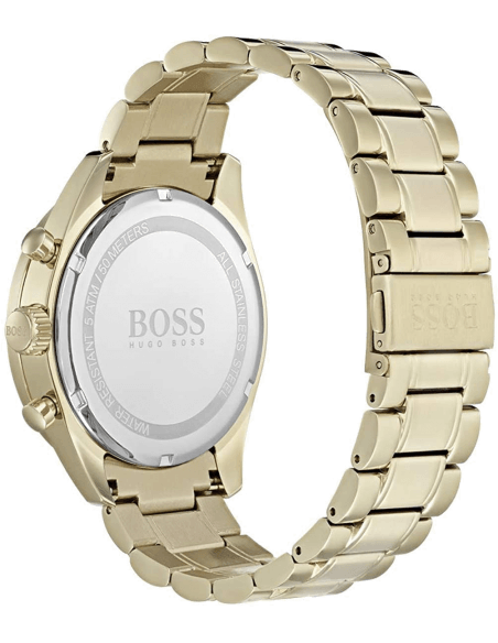 Hugo Boss Trophy White Dial Gold Steel Strap Watch for Men - 1513631
