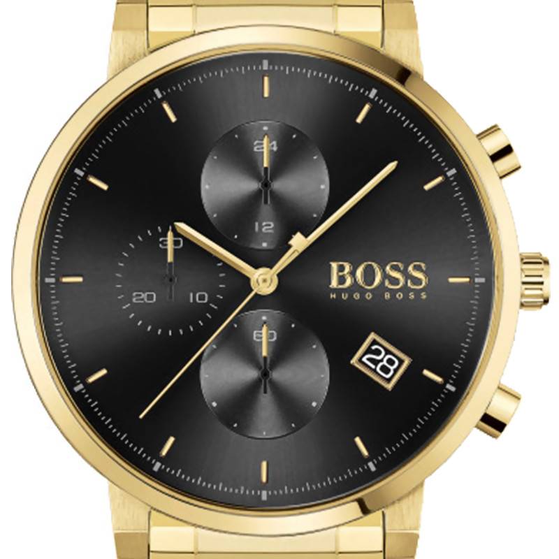 Hugo Boss Integrity Chronograph Dial Steel Strap Men Watch Gold for Grey