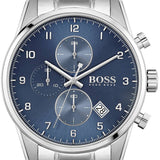 Hugo Boss Skymaster Blue Dial Silver Steel Strap Watch for Men - 1513784