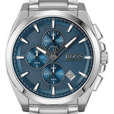 Hugo Boss Grandmaster Blue Dial Silver Steel Strap Watch for Men - 1513884