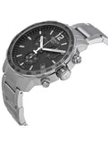 Tissot Quickster Chronograph Black Dial Silver Steel Strap Watch For Men - T095.417.11.067.00