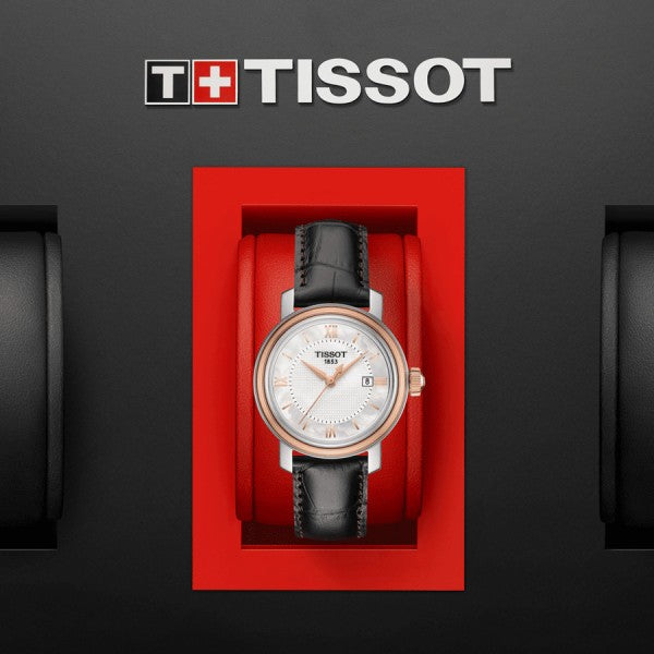 Tissot Bridgeport Lady White Dial Brown Leather Strap Watch For Women - T097.010.26.118.00
