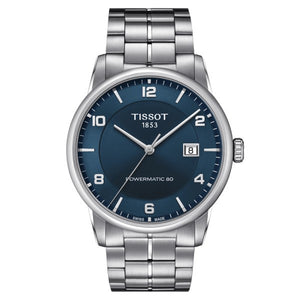 Tissot Luxury Powermatic 80 Blue Dial Silver Steel Strap Watch For Men - T086.407.11.041.00