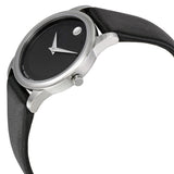 Movado Museum Classic Black Dial Black Leather Strap Watch For Women - 0606503