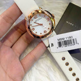 Marc Jacobs Amy White Dial White Leather Strap Watch for Women - MBM1180