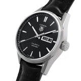 Tag Heuer Carrera Automatic 41mm Black Dial Black Leather Strap Watch for Men - WAR201A.FC6266