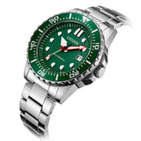 Citizen Promaster Mechanical Green Dial Silver Steel Strap Watch For Men - NJ0129-87X