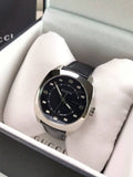 Gucci GG2570 Quartz Black Dial Black Leather Strap Watch For Men - YA142307