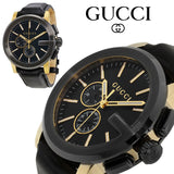 Gucci G Chrono Black Dial Black Leather Strap Watch For Men - YA101203