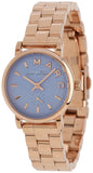 Marc Jacobs Mini Baker Blue Dial Rose Gold Stainless Steel Strap Watch for Women - MBM3285