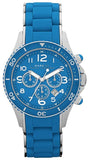 Marc Jacobs Rock Chronograph Blue Dial Blue Silicone Steel Strap Watch for Women - MBM2575