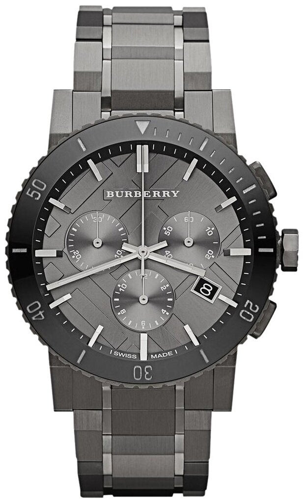 Burberry The City Gunmetal Dial Gunmetal Stainless Steel Strap Watch for Men - BU9381