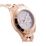 Marc Jacobs Blade Sunray Brown Dial Rose Gold Stainless Steel Strap Watch for Women - MBM3308