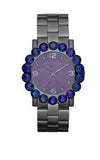 Marc Jacobs Amy Purple Dial Black Stainless Steel Strap Watch for Women - MBM3224