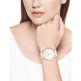 Marc Jacobs Baker White Dial White Leather Strap Watch for Women - MBM1283