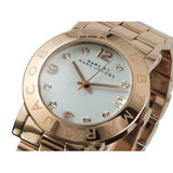 Marc Jacobs Amy White Dial Rose Gold Stainless Steel Strap Watch for Women - MBM3077