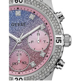 Guess Confetti Multicolored Dial Silver Steel Strap Watch For Women - W0774L1