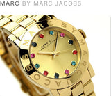 Marc Jacobs Blade Gold Dial Gold Steel Strap Watch for Women - MBM3141