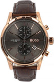 Hugo Boss Jet Grey Dial Brown Leather Strap Watch for Men - 1513281