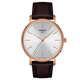Tissot Everytime Gent Silver Dial Brown Leather Strap Watch for Men - T143.410.36.011.00