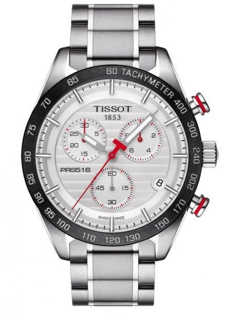 Tissot T Sport PRS 516 Silver Stainless Steel Chronograph Watch For Men - T100.417.11.031.00