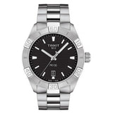 Tissot PR 100 Sport Quartz Black Dial Silver Steel Strap Watch For Men - T101.610.11.051.00