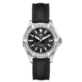 Tag Heuer Aquaracer Black Mother of Pearl Dial Black Textile Strap Watch for Women - WAY131P.FT6092