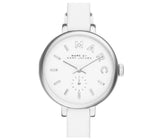 Marc Jacobs Sally White Dial White Leather Strap Watch for Women - MBM1350