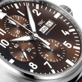 IWC Pilot's Watch Chronograph Edition Brown Dial Brown Leather Strap Watch for Men - IW377713