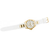 Guess Intrepid White Dial Two Tone Silicone Strap Watch For Women - W0325L2